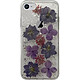 PURO Coque Semi-rigide avec Fleurs pour iPhone IP SE (2020)/8/7/6S/6 Transparent Design légèrement féminin avec fleurs violettes