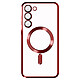 Avizar Coque MagSafe pour Samsung S23 silicone protection caméra Transparent / Rouge - Coque MagSafe spécialement conçue pour votre Samsung S23