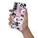 LaCoqueFrançaise Coque Samsung Galaxy S21 5G anti-choc souple angles renforcés transparente Motif Fleurs parme pas cher