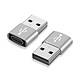 Eko Lot de 3 Adaptateurs USB Type-C vers USB 3.0 Plug and Play Compacts Argent Cet adaptateur argent de marque EKO USB-C vers USB 3.0 pour permet de connecter vos câbles USB Type-C ou tout autre périphérique à votre port USB