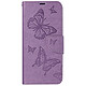 Avizar Étui pour Samsung A35 5G Portefeuille Papillon avec Dragonne Violet - Revêtement en simili cuir avec motif offrant une touche unique et élégante au téléphone