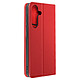 Avizar Housse pour Samsung Galaxy S24 Cuir Véritable Porte-carte Rouge Étui folio Rouge de la collection Prestige, conçu pour protéger votre Samsung Galaxy S24 dans son intégralité