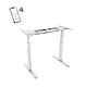 KIMEX 150-2301W Pied de bureau motorisé assis-debout, Hauteur 62- 128 cm, Blanc - Connecté