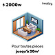 Radiateur électrique 2000W - Connecté Wifi - pierre naturelle - inertie sèche - affichage digital - blanc - Onyx Heatzy pas cher