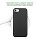 Evetane Coque iPhone 7/8 effet cuir grainé Noir pas cher