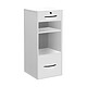 Classeur de bureau multifonctions blan-blanc 1 tiroir Dossiers Suspendus + 1 tiroir papeterie + 1 Niche + 1 Niche Classeurs