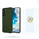 Evetane Coque Samsung Galaxy S22 Vert Foret Silicone liquide + 2 Vitres en Verre trempé Protection écran Antichocs Coque Samsung Galaxy S22 Vert Foret Silicone liquide + 2 Vitres en Verre trempé Protection écran Antichocs