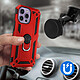 Avizar Coque pour iPhone 14 Pro Antichoc Bi-matière Bague Support Vidéo  rouge pas cher