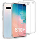 Acheter Evetane Coque Samsung Galaxy S10 Plus Antichoc Silicone + 2 Vitres en verre trempé Protection écran