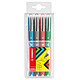 STABILO Etui de 4 Rollers WORKER Colorful Encre Liquide 100% Grip Tracé 0,5 mm x 5 Stylo roller