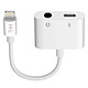 Avizar Adaptateur Audio et Charge Lightning vers Lightning et Jack 3.5 mm 12cm - Blanc Adaptateur dédié pour les appareils dotés d'une connectique Lightning, modèle HL-099