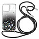 Avizar Coque iPhone 11 Dos Pailleté Avec Lanière Amovible - Dégradé noir Coque paillettes transparente spécialement conçue pour votre iPhone 11