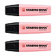 STABILO Surligneur BOSS ORIGINAL Pastel pétale de rose x 3 Surligneur