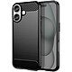 Avizar Coque pour iPhone 16 Plus Antichoc Design Carbone Brossé Noir pas cher