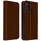 Avizar Housse pour Samsung Galaxy A21s Porte-cartes Support Stand Vintage Marron foncé Etui folio Marron en Eco-cuir, Galaxy A21s