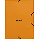 RHODIA chemise à élastiques 3 rabats ORANGE 24 x 32 cm Chemise à rabat