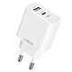 Maxlife Chargeur Secteur Double Port USB et USB C Power Delivery 20W Blanc Chargeur secteur Maxlife avec double port USB et USB C vous permettant de charger simultanément deux appareils différents