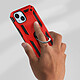 Avis Avizar Coque pour iPhone 14 Antichoc Bi-matière Bague Support Vidéo  rouge