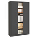 VINCO Armoire Monoclass120 H.198x L.120xP.43 cm 4 Tablettes Anthracite Armoire de bureau à rideau