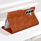 Avis Avizar Housse pour Samsung Galaxy S24 Clapet Porte-carte Éco-cuir Nappa Marron Clair