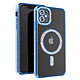 Avizar Coque Diamant pour iPhone 11 Protection MagSafe Contour Strass Bleu Clair Dos transparent laissant parfaitement visible la couleur d'origine de votre iPhone pour un look unique