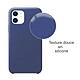 Evetane Coque iPhone 11 silicone liquide Bleu Foncé pas cher