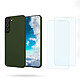 Acheter Evetane Coque Samsung Galaxy S22 Vert Foret Silicone liquide + 2 Vitres en Verre trempé Protection écran Antichocs