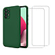 Acheter Evetane Coque Samsung Galaxy A32 5G Silicone liquide Verte + 2 Vitres en Verre trempé Protection écran Antichocs