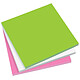 SIGEL Notes Électrostatiques, Sans Colle, 10 X 10 cm, 3 Blocs X 100 Feuilles Vert/Blanc/Rose Bloc-note