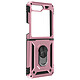 Avizar Coque pour Samsung Galaxy Z Flip 5 Antichoc Hybride Bague Support Magnétique  Rose Gold - Coque bi-matière rose gold de la série ArmoRing, spécifiquement conçue pour Samsung Galaxy Z Flip 5