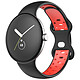 Avizar Bracelet pour Google Pixel Watch Silicone Bicolore Souple Noir/Rouge 217 mm - Bracelet de montre spécifiquement conçu pour Google Pixel Watch