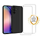 Evetane Coque Samsung Galaxy A54 Silicone liquide Noire + 2 Vitres en Verre trempé Protection écran Antichocs Coque Samsung Galaxy A54 Silicone liquide Noire + 2 Vitres en Verre trempé Protection écran Antichocs