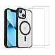 Acheter Evetane Coque iPhone 13 Noire et transparente Motif fumée Compatible Magsafe + 2 Vitres Protection ecran