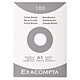 EXACOMPTA Etui de 100 Fiches BRISTOL 148x210 mm Quad 5X5 non perforées Blanc Fiche Bristol