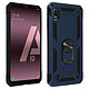 Avizar Coque Galaxy A10 Bi matière Rigide et Souple Bague Support Vidéo bleu nuit - Coque de protection spécialement conçue pour le Samsung Galaxy A10, Bleu Nuit