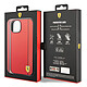 Ferrari Coque pour iPhone 14 Plus Bi-matière Effet Carbone Compatible QI Rouge pas cher