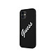 Guess Coque pour Apple iPhone 12 Mini Collection Silicone Vintage en TPU Noir - Offre une protection efficace contre les chocs, les rayures et les salissures