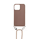 Eko Coque pour iPhone 13 avec Cordon en Nylon et Chaîne en Résine Marron - Cette coque pour iPhone 13 s'empare de l'euphorie qui lui est consacrée en proposant un combo à la fois sécurisant et branché