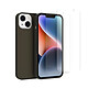 Acheter Evetane Coque iPhone 14 Plus Silicone liquide Noire + 2 Vitres en Verre trempé Protection écran Antichocs