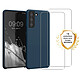 Evetane Coque Samsung Galaxy S21 Plus 5G Silicone liquide Bleu Marine + 2 Vitres en Verre trempé Protection écran Antichocs Coque Samsung Galaxy S21 Plus 5G Silicone liquide Bleu Marine + 2 Vitres en Verre trempé Protection écran Antichocs