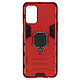 Avizar Coque Oppo A74 5G et A54 5G Hybride Antichoc Bague Métallique Support rouge Bi-matière : armature en polycarbonate et renforcement en silicone gel.