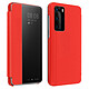 Avizar Étui Huawei P40 Pro Clapet Translucide Protection Rigide rouge Étui de protection spécialement conçu pour le Huawei P40 Pro