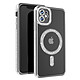 Avizar Coque Diamant pour iPhone 11 Protection MagSafe Contour Strass Argent Dos transparent laissant parfaitement visible la couleur d'origine de votre iPhone pour un look unique