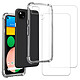 Acheter Evetane Coque Google Pixel 4A Antichoc coins renforcés Silicone + 2 Vitres en verre trempé Protection écran