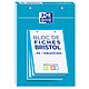 OXFORD Bloc de 30 Fiches Bristol Perforées A5 Q5/5 Bordures bleues x 10 Fiche Bristol