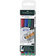 FABER-CASTELL Etui de 4 marqueurs CD/DVD MULTIMARK Permanent Pointe fine Marqueur pour CD-DVD