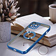 Avizar Coque iPhone 12 Pro Silicone Bloc Caméra Couvert  Transparent Contour Bleu Chromé pas cher