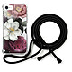 LaCoqueFrançaise Coque cordon iPhone 7/8/ iPhone SE 2020 noir Dessin Fleurs roses Coque cordon iPhone 7/8/ iPhone SE 2020 noir Dessin Fleurs roses