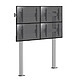 KIMEX 031-2410K3 Support sur pieds mur d'images pour 4 écrans TV 45''-55'' - Hauteur 240cm - A visser