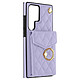 Avizar Coque Cordon pour Samsung Galaxy S23 Ultra Dos Portefeuille Bague Support  Violet Clair - Coque portefeuille en simili cuir violet clair, réalisée spécialement pour le Samsung Galaxy S23 Ultra